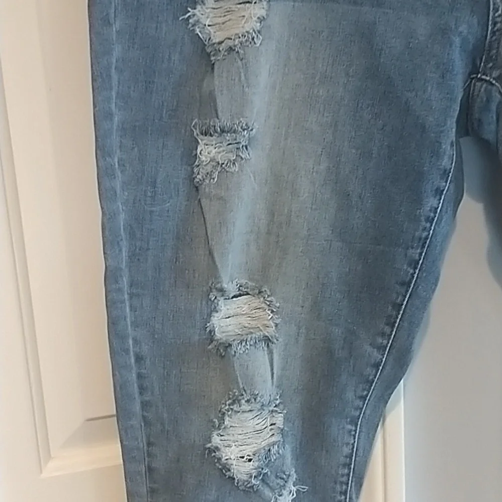 Forever 21 Celebrity Pink Skinny Distressed Raw Hem Ankle Jeans sz plus 22 - Picture 4 of 15